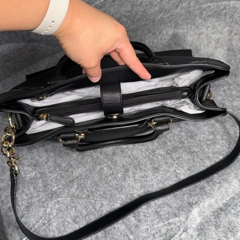 Michael Kors Black Hamilton Soft‎ Pebble Leather Bag - Picture 7 of 11